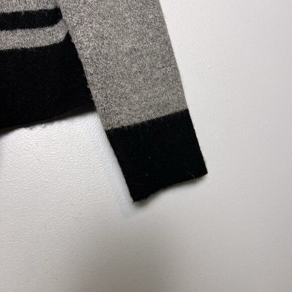 Max Studio Women's Wool Blend One Button Shawl Neck Cardigan Gray Black Sz L - Picture 3 of 11